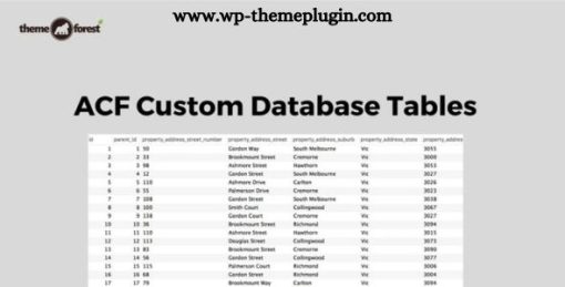 ACF Custom Database Tables