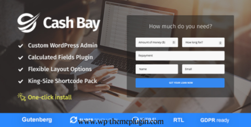 Cash bay banking and payday loans wordpress theme